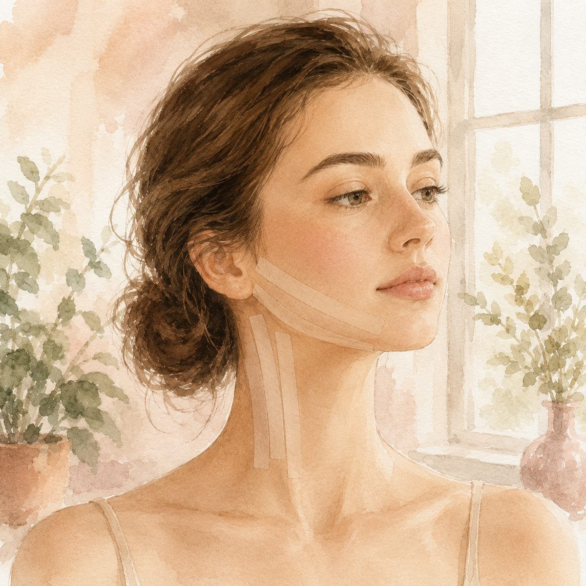 Jawline and neck taping: sculpt your lower face overnight